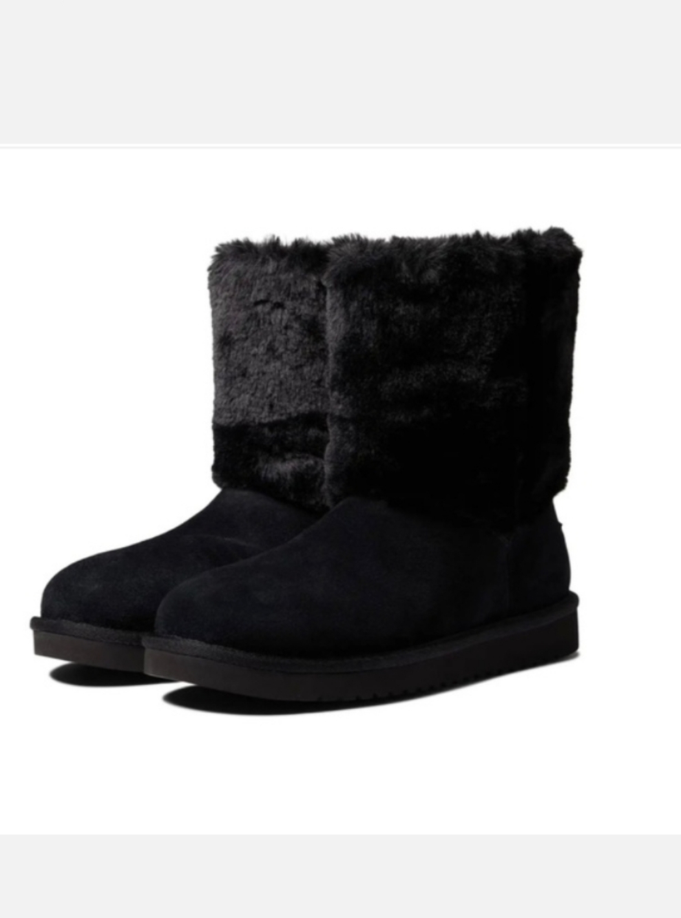 🔥NEW Koolaburra by UGG Aubrei Black Short Faux-Fur Mid-Calf Boot